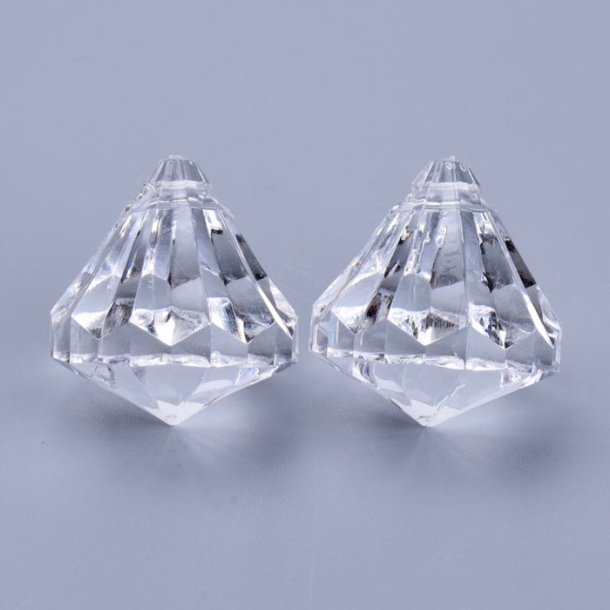 Prism, cross-drilled, acrylic, 37x32 mm. 2 pcs.