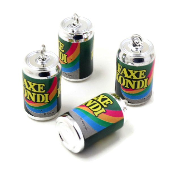 Faxe kondi Dose, Schmuckanh&auml;nger mit Metall&ouml;se, Kunststoff, 23x12 mm, 4 Stck