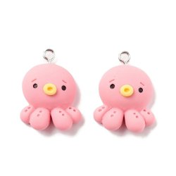 Oktopus-Anh&auml;nger mit Metall&ouml;se, Kunststoff, 26x19x9 mm, 1 St&uuml;ck