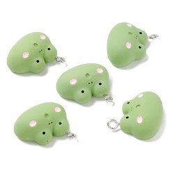 Frosch-Anh�nger mit Metall�se, hellgr�n, Kunststoff, 20x21x9 mm, 1 Stck