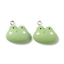 Frosch-Anh�nger mit Metall�se, hellgr�n, Kunststoff, 20x21x9 mm, 1 Stck