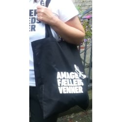 Bevar Amager Flled, orange mulepose med hvid skrift p den ene side, 1 stk