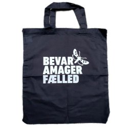 Bevar Amager Flled, sort mulepose med hvid skrift p den ene side, 1 stk