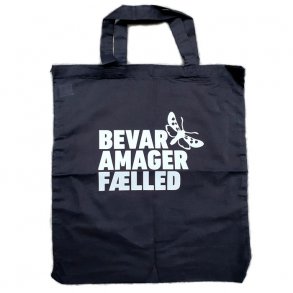 Bevar Amager Flled, sort mulepose med hvid skrift p den ene side, 1 stk