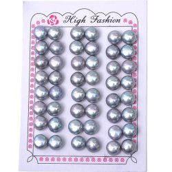 S&uuml;&szlig;wasserperlen, hellgrau, angebohrt, flache R&uuml;ckseite, 10 mm, 2 Stk.