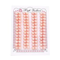 Swasserperlen, pfirsich, angebohrt, 6,5 mm, A-grade, 2 Stk.