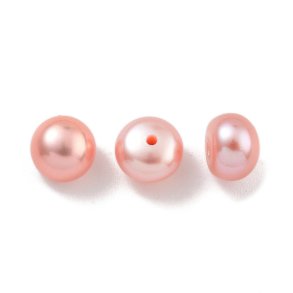 Ferskvandsperle, gammelrosa, anboret, 7 mm.