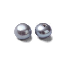 Freshwater pearl, light grey, half-drilled, 4.5x4mm, 2pcs