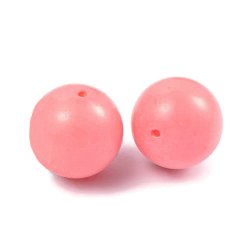 Shellpearls, rund, lachsfarben, angebohrt, 6 mm, Lochgre 1 mm, 2 Stk.