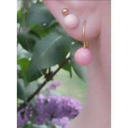 Ohrhaken mit schale und Stifte, vergoldetes Silber, 19x13 mm, 2 Stk.