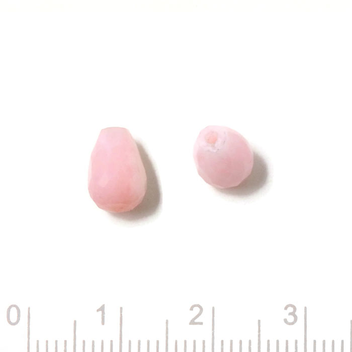 Pink Opal Dråbe, Naturlig, Anboret, Facetteret, 8x6 mm, 1 Stk. til Smykkefremstilling