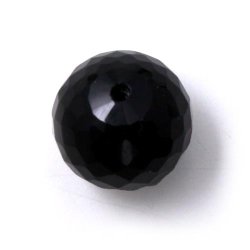 Onyx Perle, angebohrt, facettiert, rund, A-grade, 6 mm, 2 Stk.