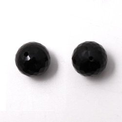 Onyx Perle, angebohrt, facettiert, rund, A-grade, 6 mm, 2 Stk.
