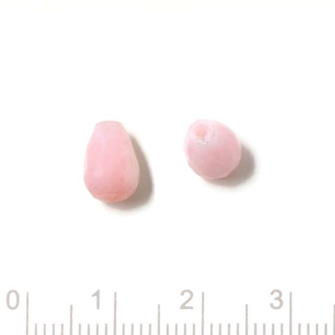 Pink opal dråbe, naturlig, anboret, facetteret, 8x6 1 stk.