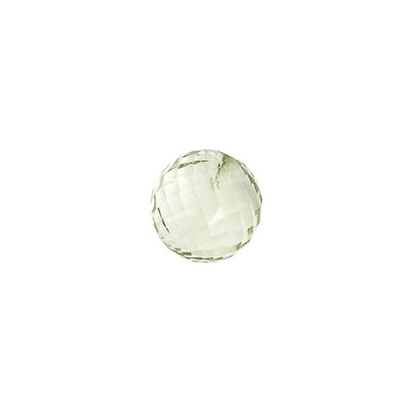 Grner Amethyst, angebohrte Perle, rund, facettiert, 6 mm, 1 Stk.