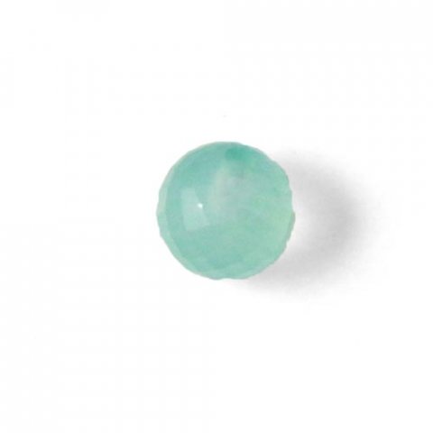 Aqua Kalcedon, anboret, ttfacetteret, rund, 6 mm, 1 stk.