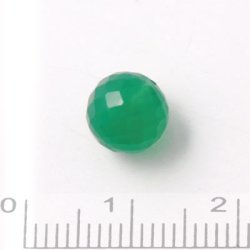 Gr&uuml;ner Achat, angebohrte Perle, facettiert, 10 mm, 1 Stk.