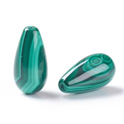 Malakit (echt), angebohrt, Tropfen, grn, 16x8 mm, 1 Stk.
