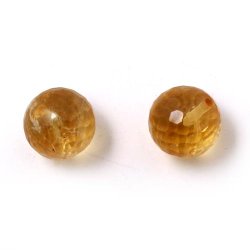 Citrin-Perle, klein, angebohrt, facettiert, 8 mm, 1 Stk.