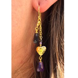 Iolith, angebohrte, tropfenf&ouml;rmige, ungleichm&auml;&szlig;ig facettierte Perle, blau, ca. 9x6 mm, 2 Stck