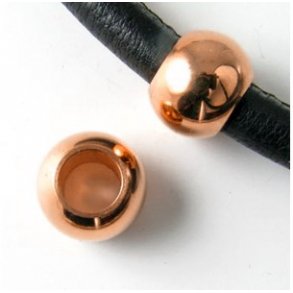 Kräftige Armbandperle, glänzender, rotvergoldeter Edelstahl, 10 mm, Loch 5 mm, 1 Stk.