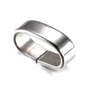 Band ring, bright steel, 16x9.5x4.5 mm, 2 pieces