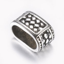 Sammlerperle, Bandring, ovales Loch, Edelstahl antik, Innenlochgr&ouml;&szlig;e 12x6,5 mm, 1 St&uuml;ck