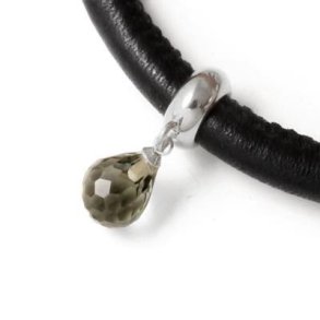 Anhänger mit Kristalltropfen, rauchfarbig, 6 mm Loch, 1 Stk.