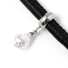 Kristalltropfen, Anhänger aus Qualitätsstahl, mit Öse und Bandring mit 6 mm Loch, 1 Stk.