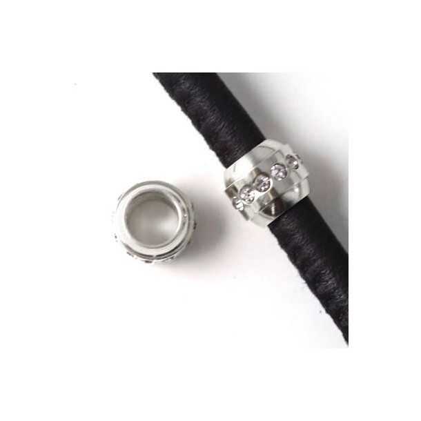 Armbandperle mit Kristallen, dekorativ, Stahl, 5 mm Loch, 1 Stk