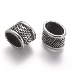 Perlenrohr, Bandring, oval, rostfreier Stahl, Lochma&szlig;e 12,5x8,5 mm, 1 Stk.