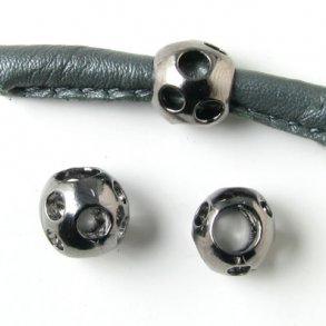 Kugel, dunkles Messing, mit Löchern, 10x9 mm, 1 Stk.