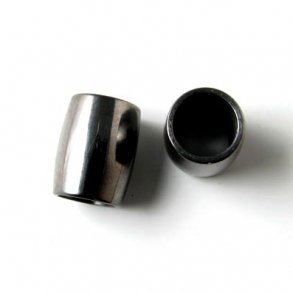 Rohrperle, schwarzer rostfreier Stahl, Lochgröße 5 mm, 1 Stk.