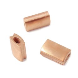 Verschluss-Perle fr Armbnder, mat, rosa vergoldeter Stahl,14x8x5 mm, 1 Stk