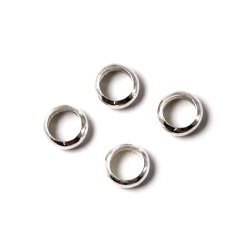 Bandring mit gerundeter Aussen, Silber, 7 mm mit 5 mm Loch, 2 Stk.