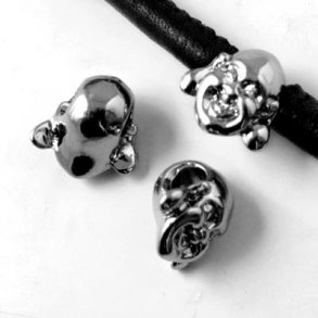 Perle, Buddhakopf, schwarzes Messing, 12x12 mm, 1 Stk.