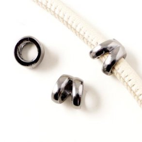 Doppel-Schlaufe, Armbandperle, schwarzes Messing, 8x9 mm, Loch 5 mm, 1 Stk.