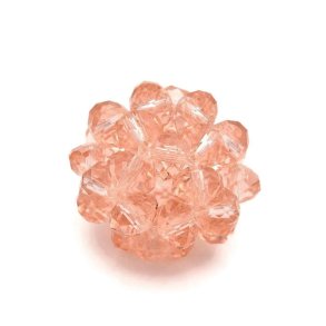 Facet berry ball, old pink transparent, acrylic, 15 mm. 1 pc.
