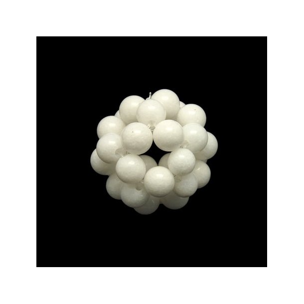 Jade b&aelig;r, hvid, 18 mm. 1 stk.
