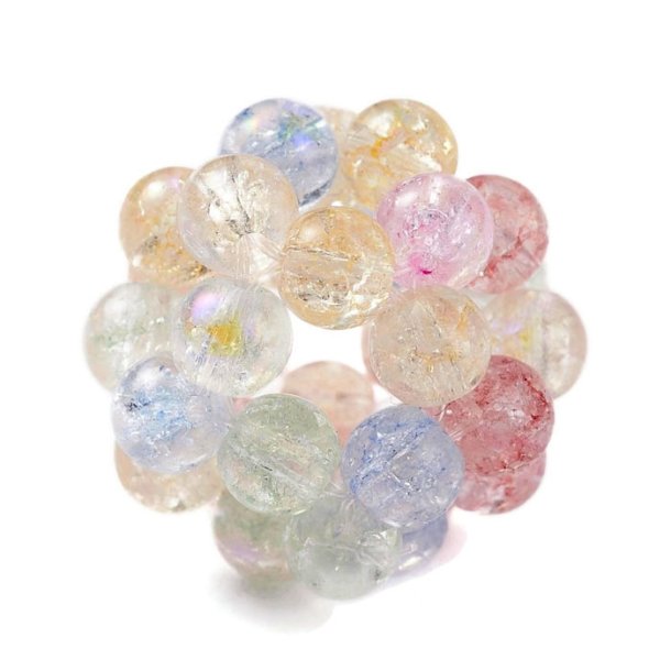 Berry ball, mix pastel colours ab, glass, 18 mm, 1 pc.