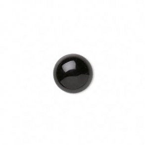 Onyx Cabochon (flache Rückseite), schwarz, rund, 12 mm, 2 Stk.