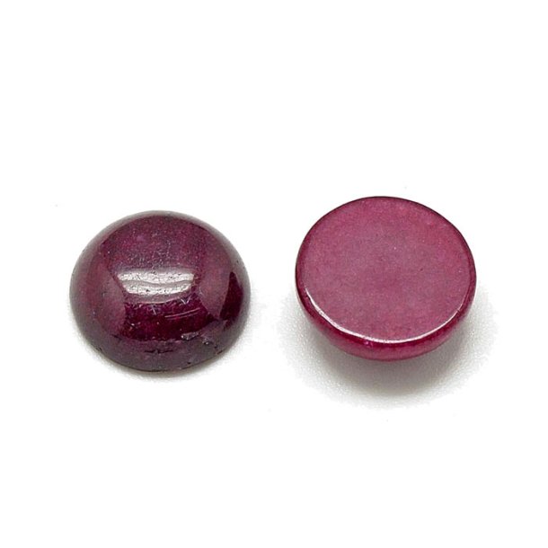 Jade cabochon (dyed), medium violet, flat round, 12x5mm, 2pcs