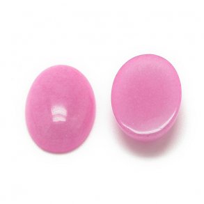 Pink Jade cabochon (dyed), flat oval, 18x13x5mm, 2pcs