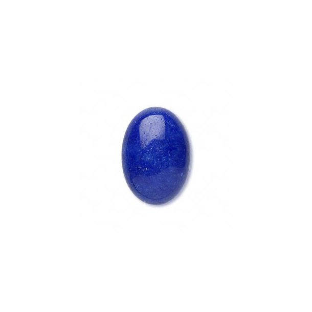 Mountain Jade cabochon (dyed), lapis blue, oval, 25x18mm, 1pc
