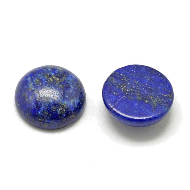 Lapis lazuli, cabochon, blue with sparks, round, flat, 12x5 mm, 2 pcs.