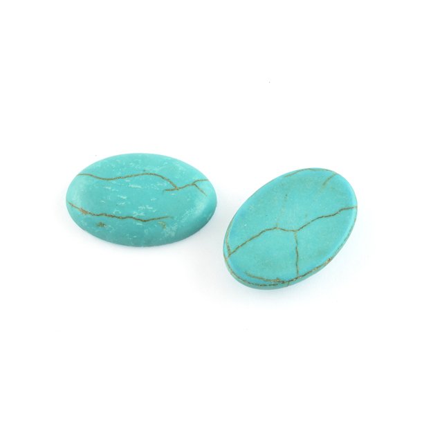 Cabochon, (dyed) turquoise, oval, 8x6x3mm, 2pcs