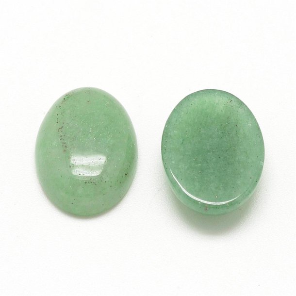  Aventurin cabochon grn, oval, 14x10x4-5 mm, 2 Stk.