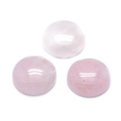 Rose quartz cabochon, round, pale pink, 20 x 6-7 mm, 2 pcs