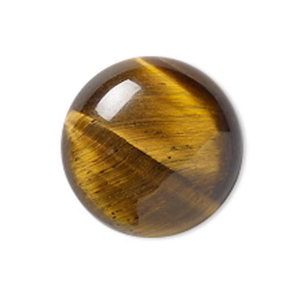 Tiger eye cabochon (flat back), round, 20mm, 1pc.