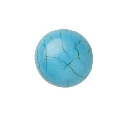 Cabochon, flache R&uuml;ckseite, t&uuml;rkis (gef&auml;rbt), rund, 16x4,5 mm, 1 Stk.